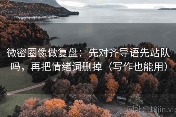 微密圈像做复盘：先对齐导语先站队吗，再把情绪词删掉（写作也能用）