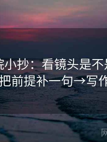 蜂鸟影院小抄：看镜头是不是只给一面→做把前提补一句→写作也能用