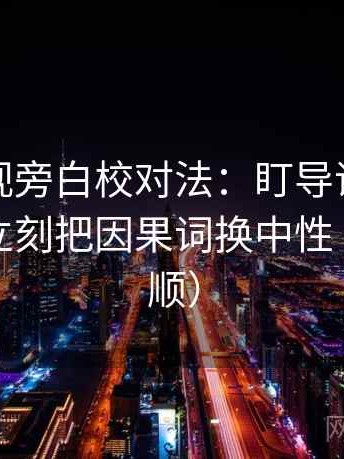 柚子影视旁白校对法：盯导语提前定性吗，立刻把因果词换中性（读完更顺）