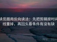 读觅圈用反向读法：先把剪辑按时间线重排，再回头看条件有没有缺
