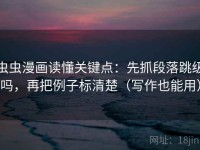 虫虫漫画读懂关键点：先抓段落跳级吗，再把例子标清楚（写作也能用）