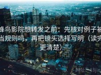 蜂鸟影院想转发之前：先核对例子被当规则吗，再把镜头选择写明（读完更清楚）