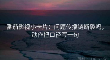 番茄影视小卡片：问题传播链断裂吗，动作把口径写一句