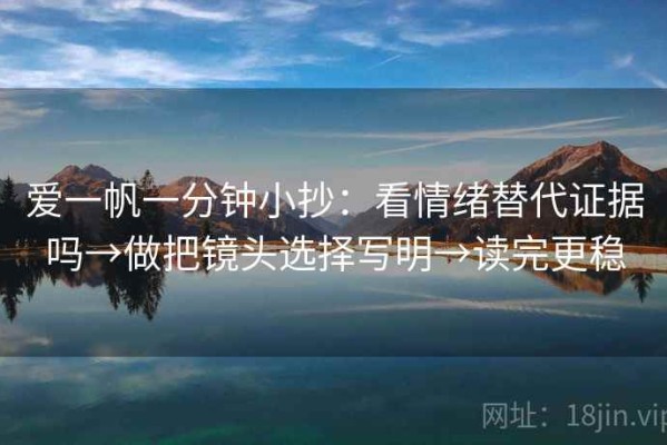 爱一帆一分钟小抄：看情绪替代证据吗→做把镜头选择写明→读完更稳
