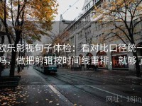 欧乐影视句子体检：看对比口径统一吗，做把剪辑按时间线重排，就够了