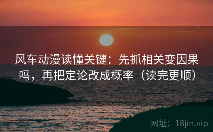 风车动漫读懂关键：先抓相关变因果吗，再把定论改成概率（读完更顺）
