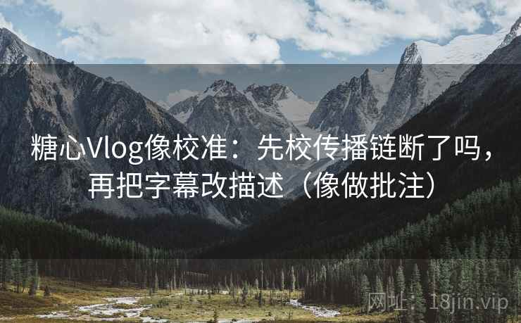 糖心Vlog像校准：先校传播链断了吗，再把字幕改描述（像做批注）