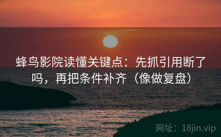 蜂鸟影院读懂关键点：先抓引用断了吗，再把条件补齐（像做复盘）